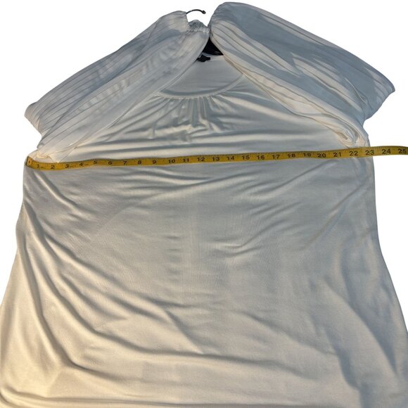 Talbots Womens Plus Size 1X Ivory Pleated Sleeve Blouse Top Rayon/Polyester - Picture 8 of 8